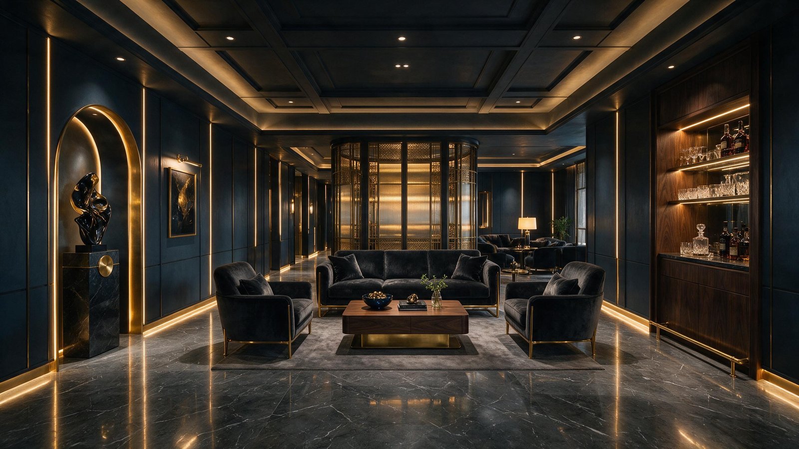 Modern commercial interior design space
